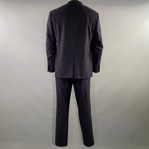 POLO by RALPH LAUREN Chest Size 44 Navy Grey Pinstripe Wool Cashmere 36 30 Suit