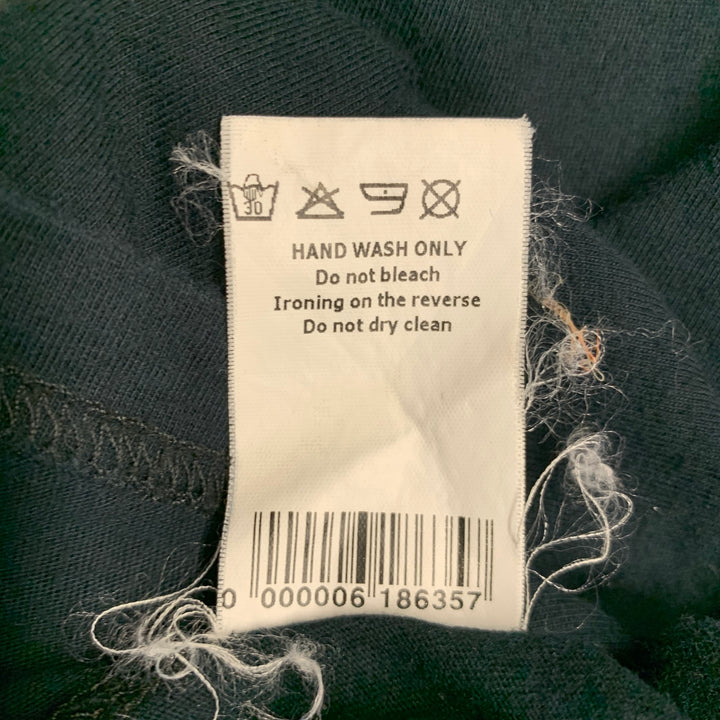 JOHN GALLIANO Size S Black Monogram Print Cotton V-Neck T-shirt