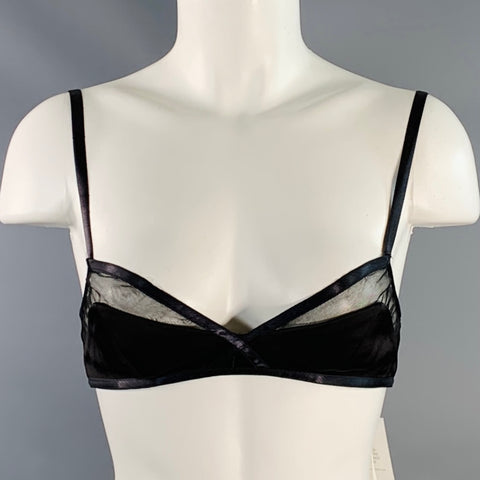 ZIMMERMANN Talla 4 Top de vestido bralette de telas mixtas de mezcla de viscosa negra