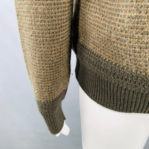 RALPH LAUREN COLLECTION Size M Green Olive Suede Cashmere Blend Mixed Materials Jacket