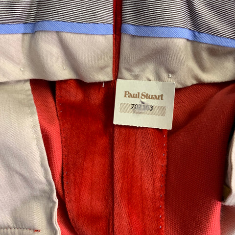 PHINEAS COLE Size 34 Red Velvet Cotton Side Tabs Tapered Dress Pants