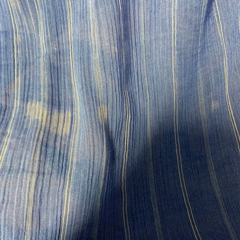 OUR LEGACY Size M Blue White Stripe Cotton Rayon Sheer Long Sleeve Shirt