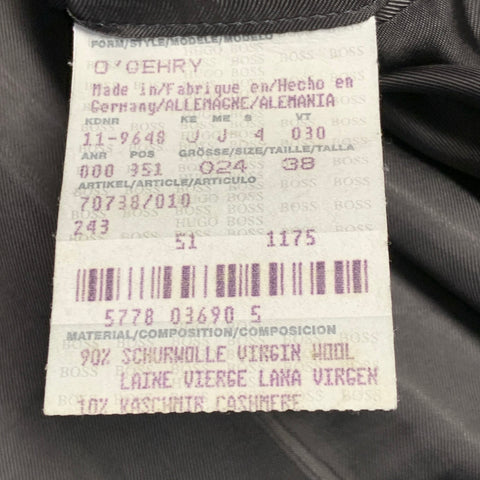 BOSS by HUGO BOSS Size 38 Brown Black Virgin Wool Cashmere Windowpane Sport Coat