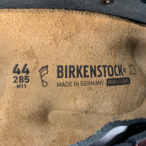 BIRKENSTOCK Size 11 Black Leather Slip On Sandals