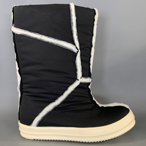 DRKSHDW Size 9 Black White Nylon Pull On Boots