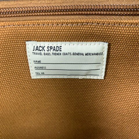 JACK SPADE Brown Black Waxed Cotton Tote Bag