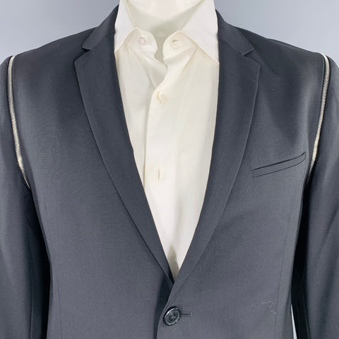 HUGO BOSS Size 42 Black Wool Blend Sport Coat