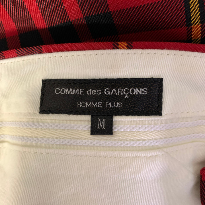 COMME des GARCONS HOMME PLUS Size M Red Black Yellow Tartan Pants