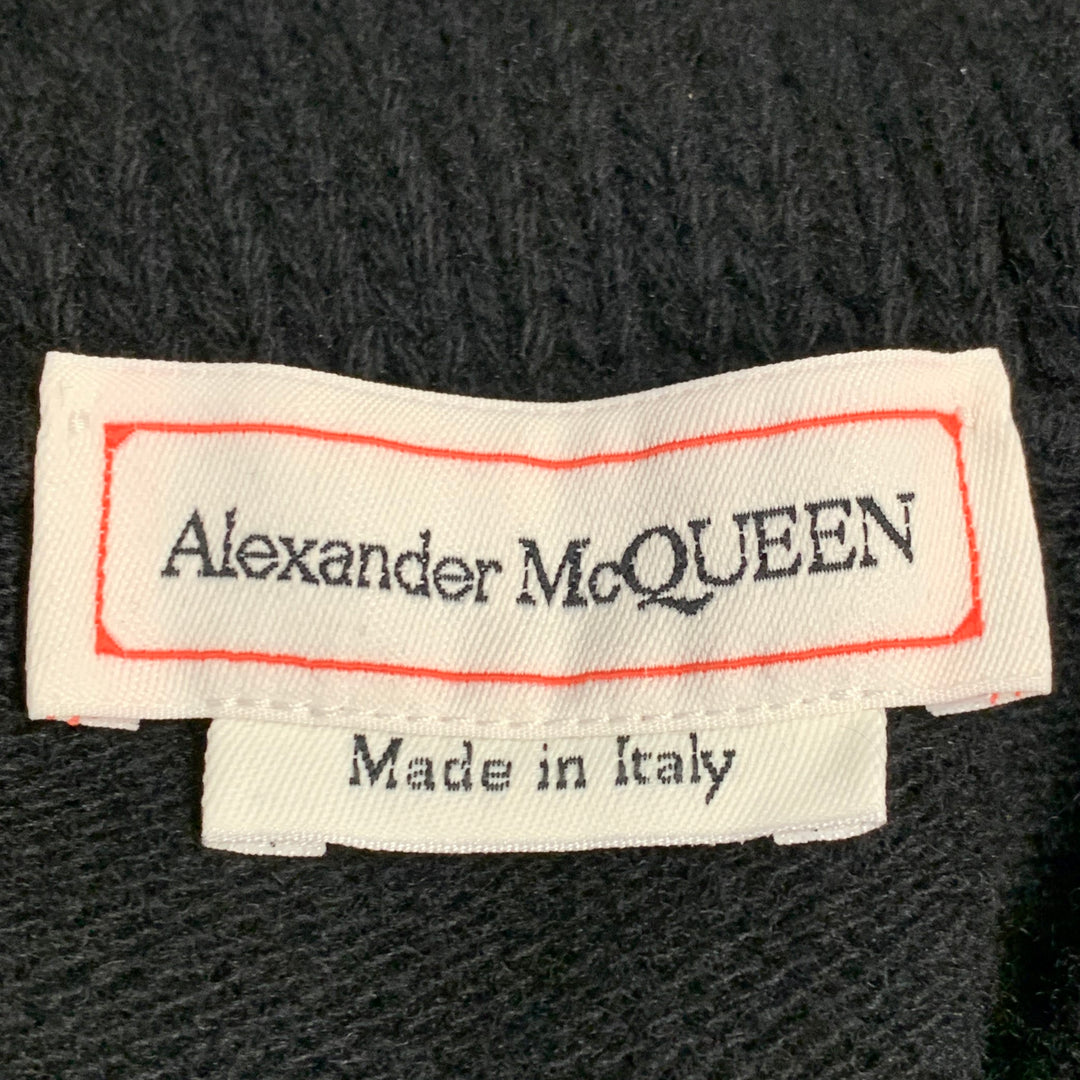 ALEXANDER MCQUEEN Size M Black Wool Cashmere Zip Up Cardigan