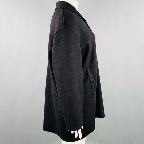 AVANT TOI Size 18 Black Wool Blend Snaps Jacket