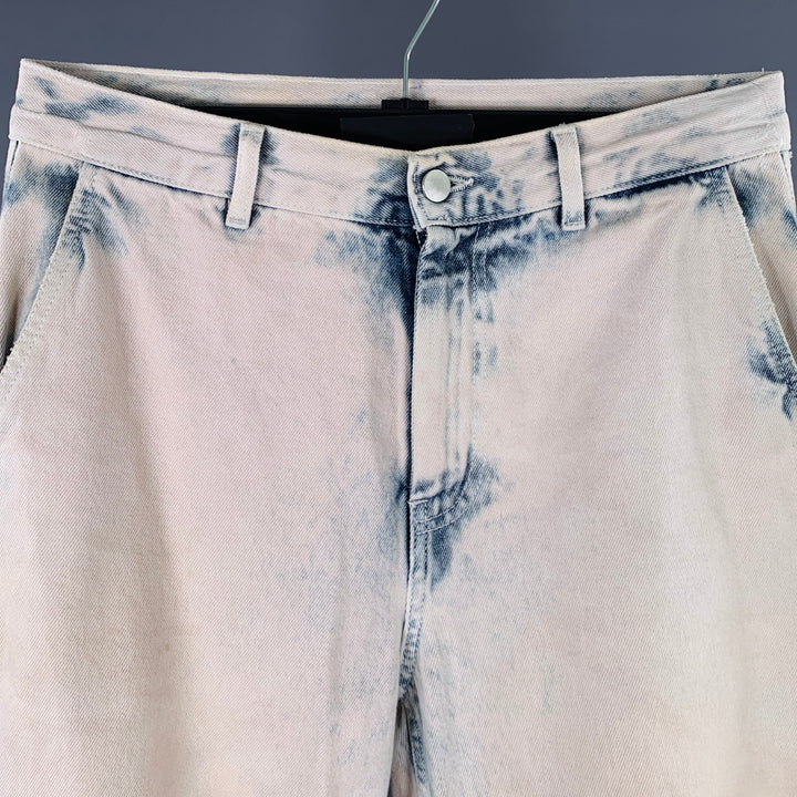MCQ by ALEXANDER MCQUEEN Size 30 No 7 Beige Blue Washed Cotton Jeans