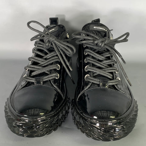 GIUSEPPE ZANOTTI Size 11 Black Leather Low Top Sneakers