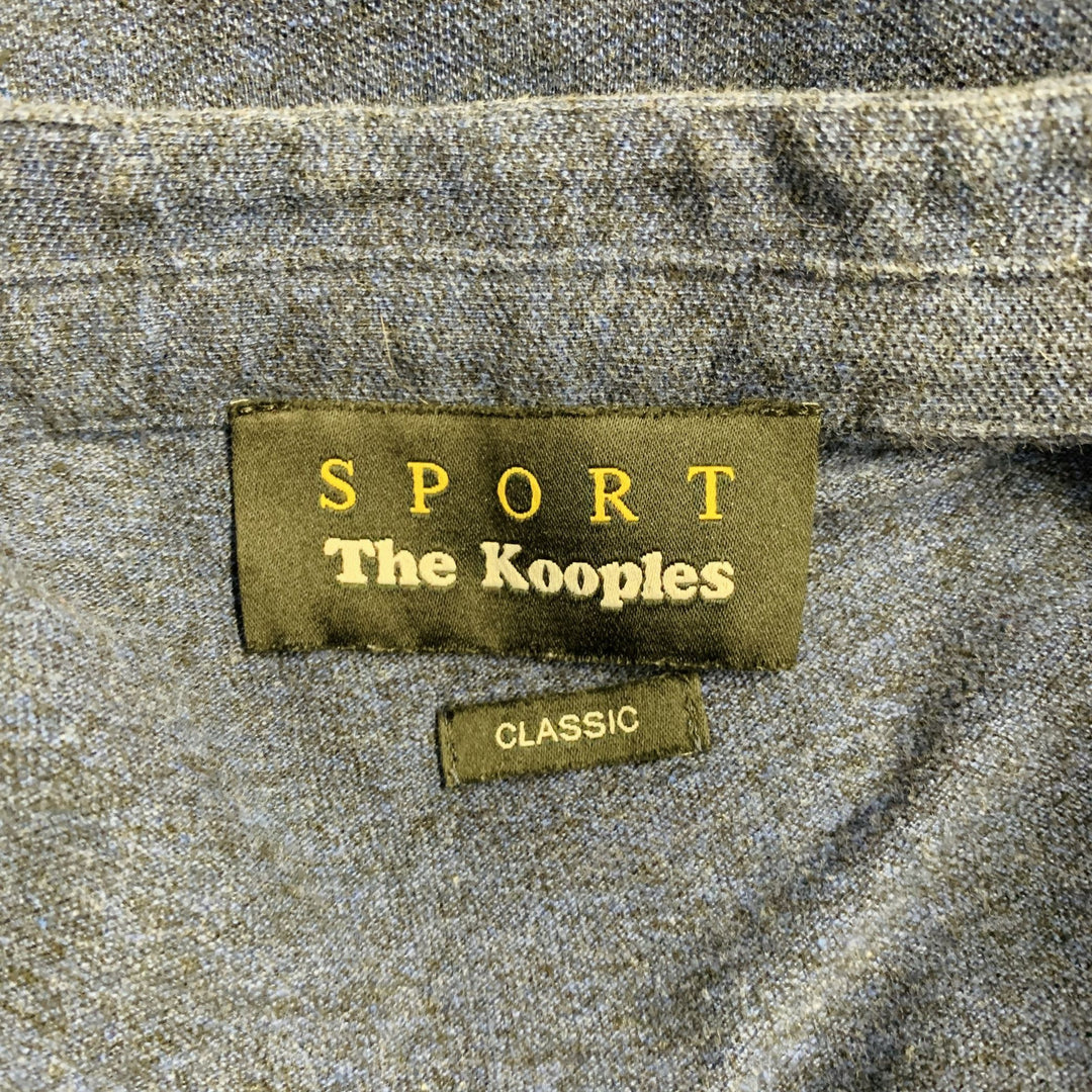 THE KOOPLES Size XL Blue Heather Cotton Short Sleeve Polo