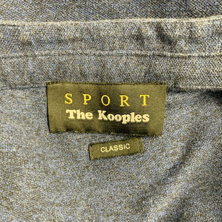 THE KOOPLES Size XL Blue Heather Cotton Short Sleeve Polo