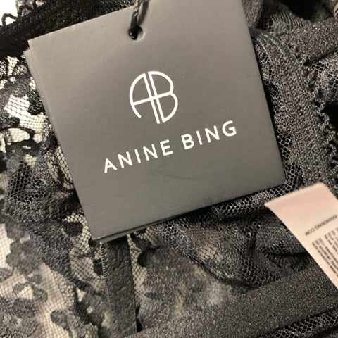 ANINE BING Size S Black Polyamide Lace Bralette Lingerie