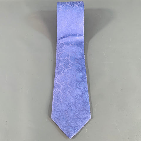 BRIONI Blue Lavender Abstract Floral Silk Tie