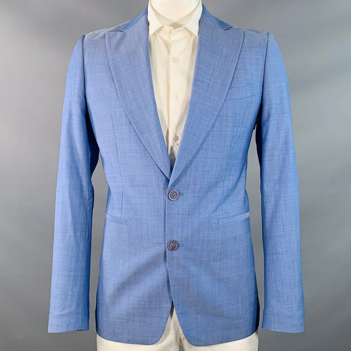 VIKTOR & ROLF Size 42 Blue Virgin Wool Peak Lapel Sport Coat