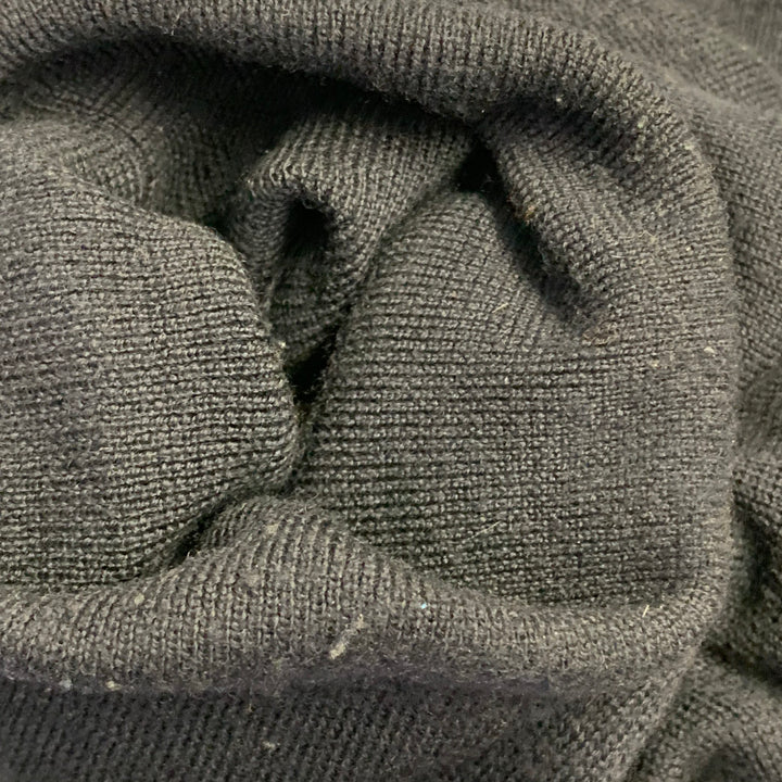 EMPORIO ARMANI Size M Navy Tan Contrast Trim Wool Turtleneck Pullover