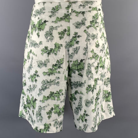 DIOR HOMME Size L White Green Leaves Short Sleeve Tracksuits & Sets