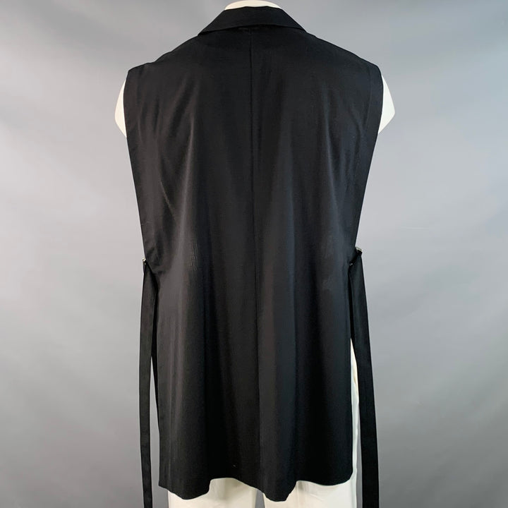 LUI'S Size XXL Black Open Sides Single Breasted Longline Vest