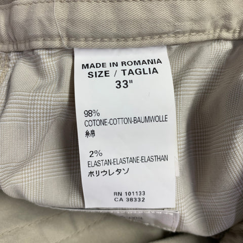 ERMENEGILDO ZEGNA Size 33 Beige Cotton Blend Straight Jeans
