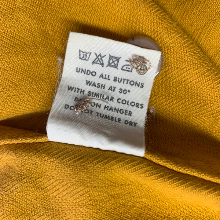 A DAY'S MARCH Size L Yellow Mustard Herringbone Cotton Chore Jacket