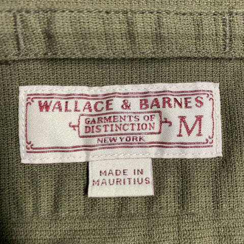 WALLACE & BARNES Size M Green Olive Cotton Safari Long Sleeve Shirt