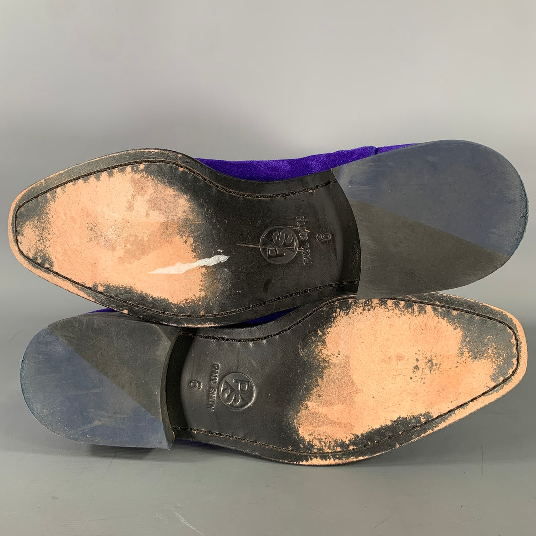 PS by PAUL SMITH Size 7 Purple Black Textured Leather Pull On Boots
