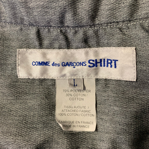 COMME des GARCONS SHIRT Size L Grey Black Color Block Long Sleeve Shirt
