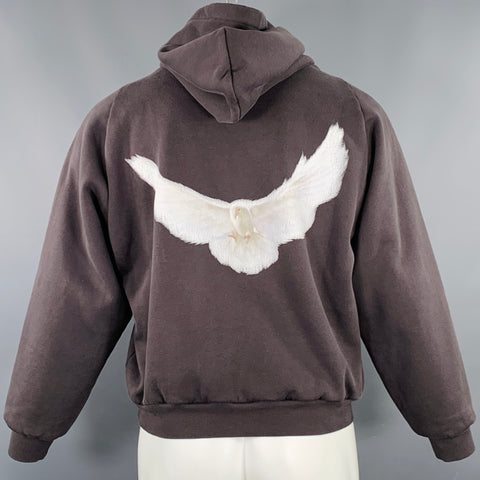 GAP x YZY Size XS Brown Black Beige Birds Cotton Blend Hoodie Sweatshirt