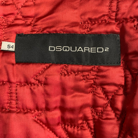 DSQUARED2 Size XL Black Leather Zip Up Motorcycle Jacket
