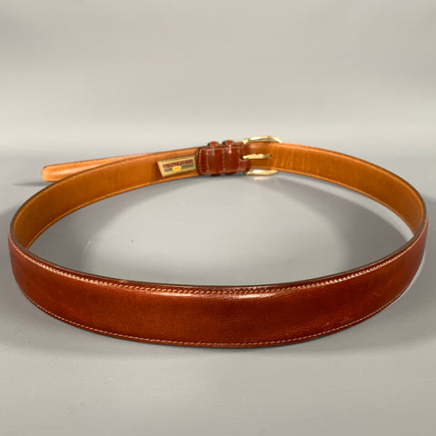 TRAFALGAR Size 38 Brown Mahagony Crackled Leather Belt