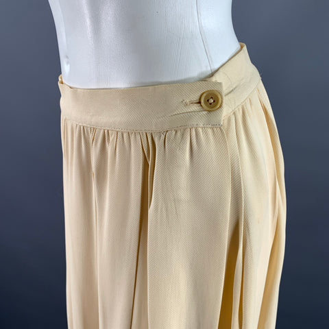 EMPORIO ARMANI Size M Cream Viscose Blend Pleated Skirt