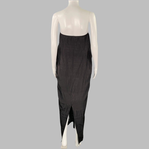 PROENZA SCHOULER Robe bustier noire en soie à nœud, taille 38