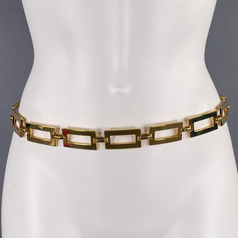 VINTAGE Gold Chain Link Metal Belt