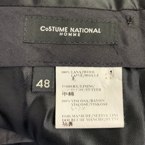 Costume National Taille 38 Costume à Rayures Grises et Marron en Laine à Un Bouton