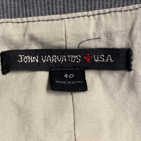 JOHN VARVATOS STAR USA Gilet en coton rayé anthracite gris Taille 40