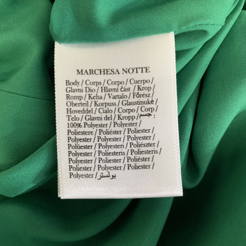 MARCHESA Size 2 Green Black Polyester Floral Bubble Hem Knee-Length Dress
