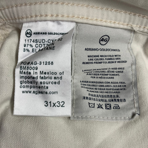 ADRIANO GOLDSCHMIED Size 31 Graduate Beige Cotton Blend 5 Pockets Jeans