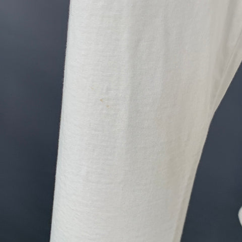 HELMUT LANG Size XL White Cotton Blend Chiffon Double Layer Crew Neck Pullover