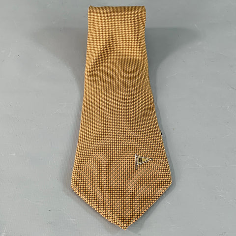 FENDI Vintage Beige Taupe Dots Silk Tie