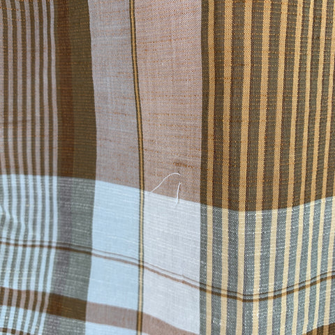 LEMAIRE Size 32 Brown Tan Plaid Cotton Linen Single Pleat Casual Pants