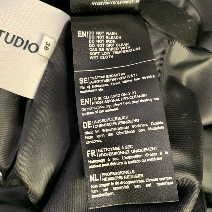 STAND STUDIO Size M Sasha Grey Black Polyester Blend Snakeskin Print Coat