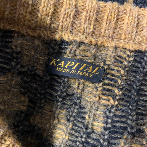 KAPITAL Size L Leopard  Print Wool Acryllic Vest