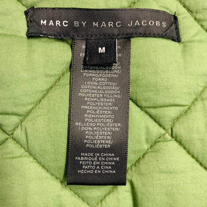 MARC by MARC JACOBS Size M Green Cotton Quilted Lining Hooded Zip Up Coat
