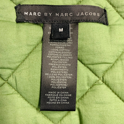MARC by MARC JACOBS Size M Green Cotton Quilted Lining Hooded Zip Up Coat