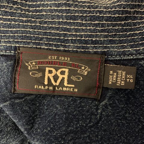 RRL by RALPH LAUREN Size XL Navy Cotton Shawl Collar Worker Jacket