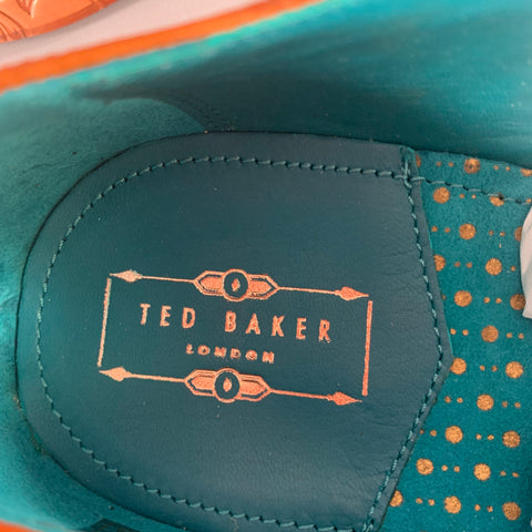 TED BAKER Size 10 Larriy Brown Perforated Leather Wingtip Lace-Up Shoes