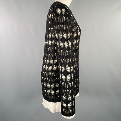 COMME des GARCONS 2022 Size M Black White Acrylic Blend Knit Pullover