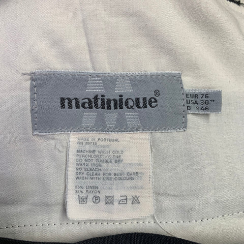 MATINIQUE Size 30 Black Linen Pleated Dress Pants